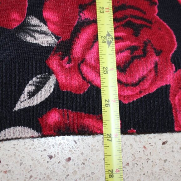 Rebecca Malone Woman Red and Tan Roses on a Black Crew Neck Sweater - Picture 12 of 14